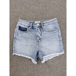 Good American Denim Shorts Women 4/27 High Rise Cutoff Frayed